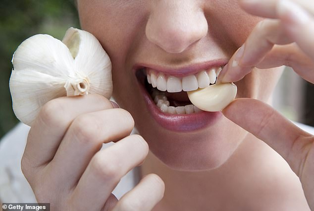 Dr.  Reza emphasizes that garlic consumption has been linked to a reduced risk of certain cancers, including colon cancer, stomach cancer and even lung cancer (stock image)