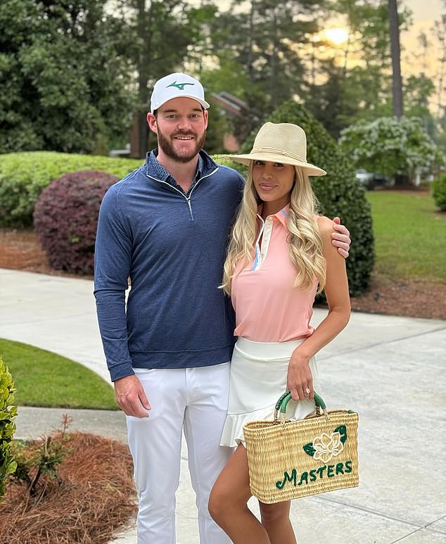 The world number 58 is pictured with his fiancée Christiana in a post from earlier this year