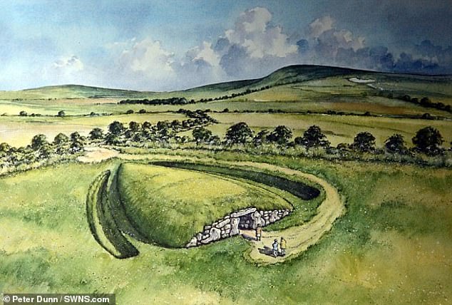 The original barrows (pictured) were built by hand thousands of years ago using natural limestone, lime mortar and traditional techniques
