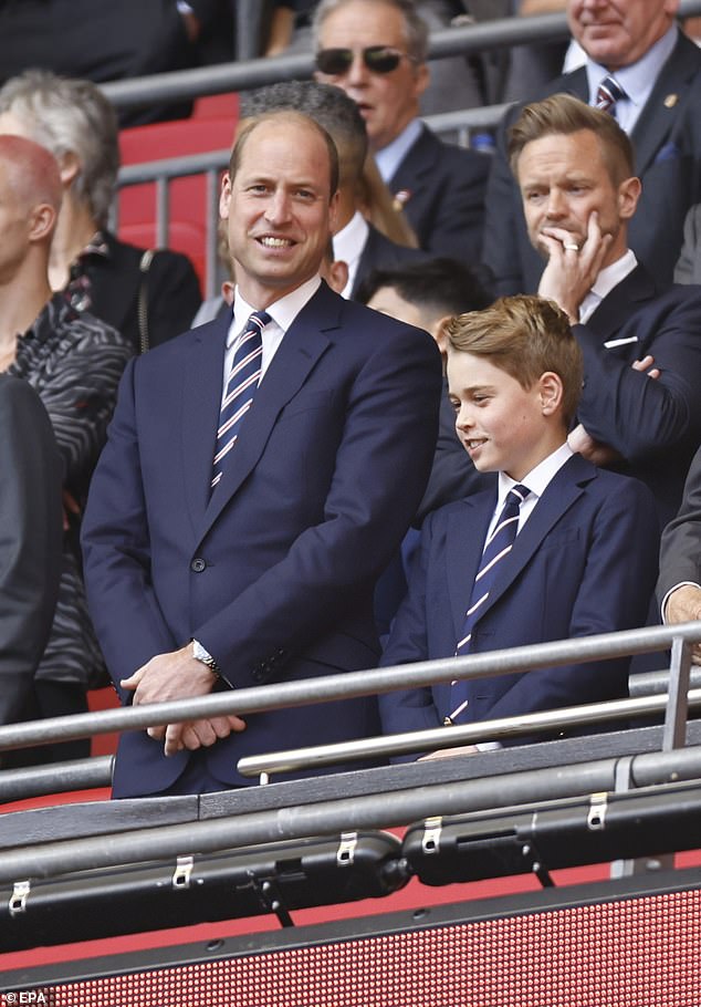 William and George watched the action live from Wembley Stadium in North West London with 90,000 fans