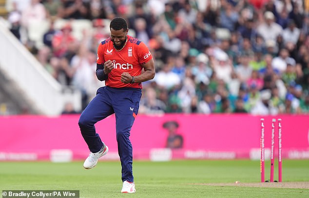 Jordan celebrates after taking the wicket of Mohammad Amir in Saturday's T20 win