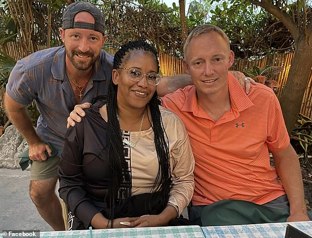 Sharitta Grier, center, now lives in a rental home on the island with Ryan Watson, left, and Bryan Hagerich, seen right, all of whom were caught with ammunition in their bags