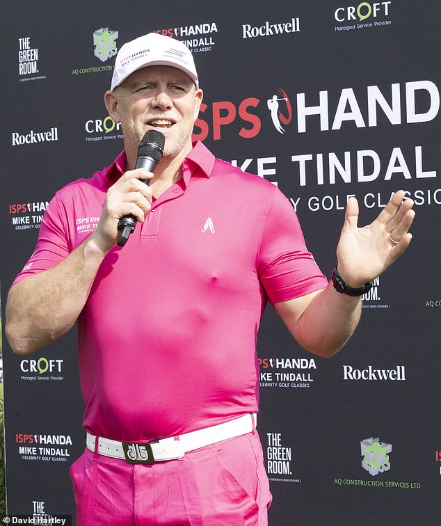 Mike speaking at his 11th Gold Charity Event - ISPS Handa Mike Tindall Celebrity Golf Classic Tournament