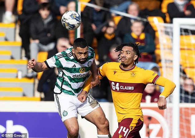 Defender Carter-Vickers went straight back to work during the match against Motherwell in February