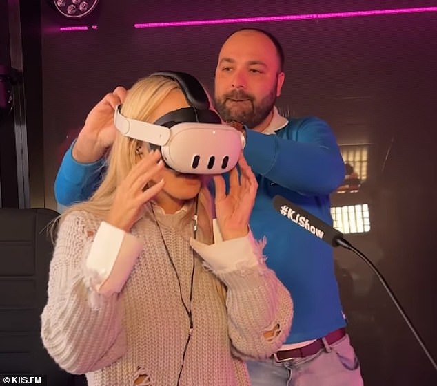 On Friday, Henderson, 49, tried on a virtual reality headset and experienced virtual porn live on the radio and watched a point-of-view X-rated video play through the screen.