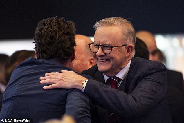 The Prime Minister's lobster lunch came just days before he knew what it was like to struggle amid a cost-of-living crisis (he is pictured at the Western Sydney Leadership Dialogue)