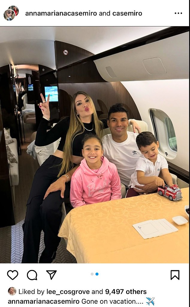 However, Casemiro appeared to be absent from the festivities as he left for vacation