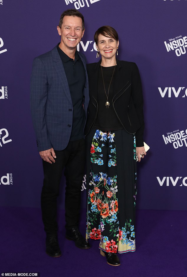 Channel 10 star Rove McManus opted for a smart suit, while his wife, actress Tasma Walton, donned a velvet jacket and floral maxi skit.  Both shown