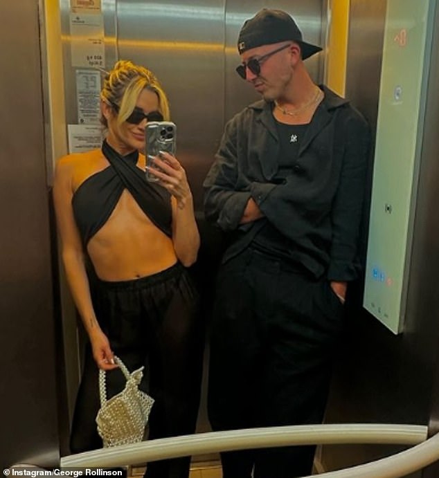 Ashley was joined on the trip by her toyboy boyfriend George Rollinson, 25, who posted a sweet photo of the couple posing together in a lift to his Instagram page.