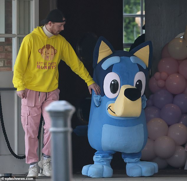 The proud parents hired Essex's leading mascot company, Little Party Monkeys, for the twins' celebration - with Bluey also making an appearance