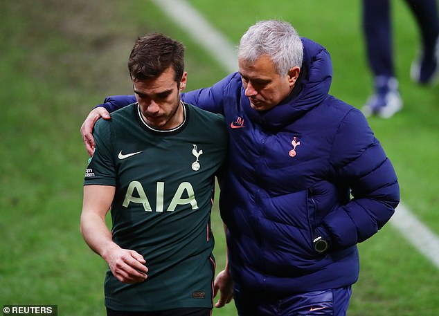 Winks (left) also appears to have snubbed ex-Tottenham boss and two-time Champions League-winning manager Jose Mourinho (right)