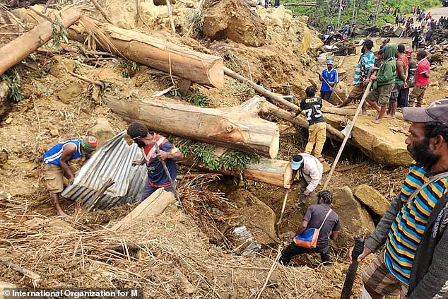 More than 150 houses were buried under rubble nearly two stories high, and the United Nations estimates that around 675 people were killed.