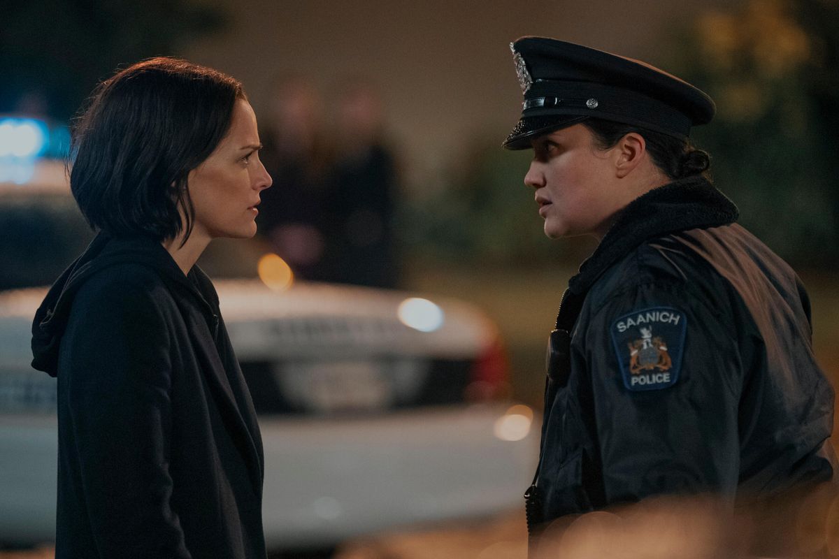 Lily Gladstone and Riley Keough in a still from Under the Bridge 