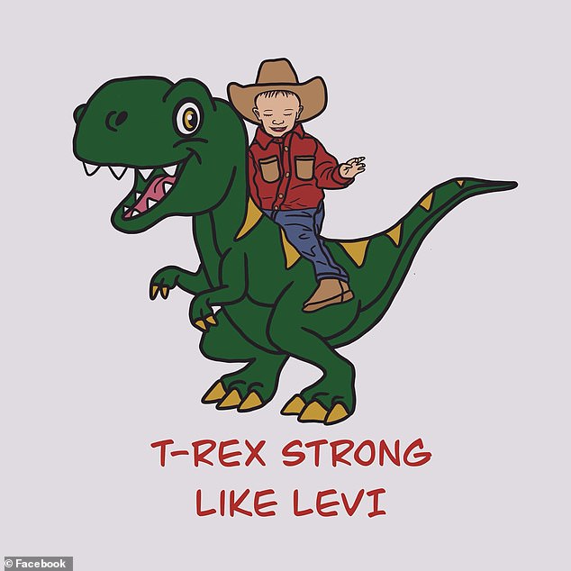 T-Rex Strong Like Levi - the precious illustration was created by a family friend