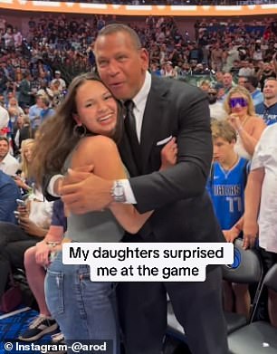 Alex Rodriguez is surprised by his daughter Natasha