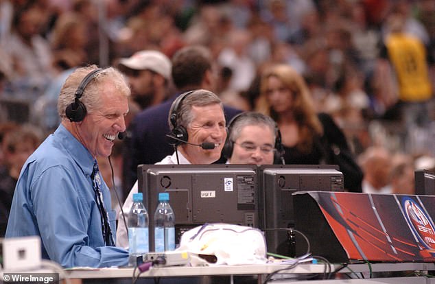 Walton (left) overcame a stutter to thrive on the microphone and won a Sports Emmy in 1991