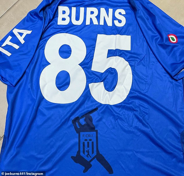 Burns will honor his brother by wearing the number 85 on his jersey (pictured) when he plays for Italy in the T20 World Cup