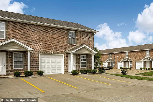 Pictured is the Clarksville apartment complex where the mother of a child lived and was found, a 14-minute drive across the border from Fort Campbell