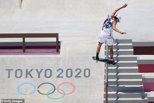 Eaton, featured at the Ariake Urban Sports Park, won a bronze medal on the street at Tokyo 2020