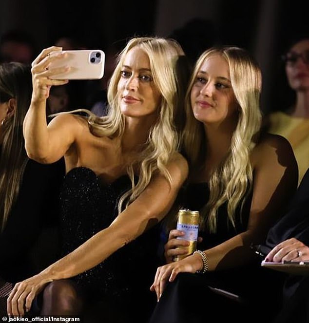 Jackie recently showed her support for her new girlfriend Pip by attending her PE Nation show during Australian Fashion Week with her daughter Kitty, 13.