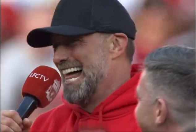 Klopp got the Anfield faithful excited for their new manager as he chanted his name as part of his farewell speech