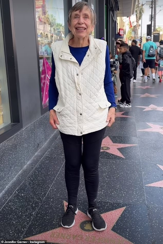 The 13 Going On 30 actress, 52, shared a video of the couple's walk along Hollywood Boulevard on her Instagram Stories