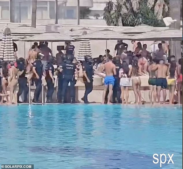 Around 20 police officers were seen pacing around the resort over the Bank Holiday weekend