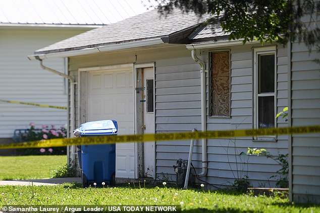 Authorities rushed to the scene of the incident, where a Game Fish and Parks officer saw Ostrem leaving the home identified as the scene of the shooting, pictured above