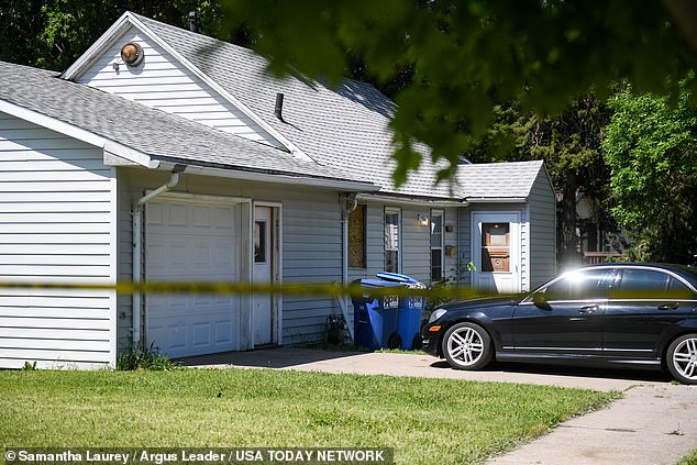 Officers attended the home where the call came from, above, and found all three victims