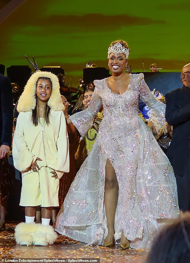 North, 10, wore a yellow ensemble on stage at the show alongside Jennifer Hudson, 42