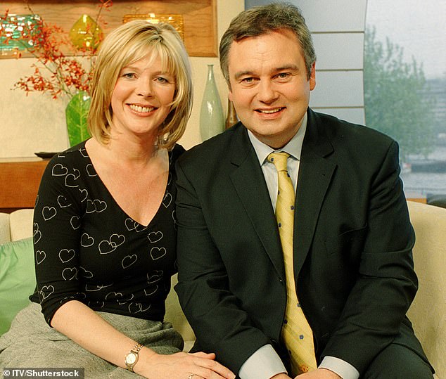 Holmes pictured with Mrs Langford on the presenter's sofa ahead of their wedding.  The recent announcement read: 'Ruth Langsford and Eamonn Holmes have confirmed that their marriage is over and they are in the process of divorcing.'  The announcement was described as a 'joint statement'