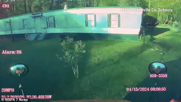 Video from inside the bus shows the vehicle plowing through a fence and taking out a mailbox before crashing through the house