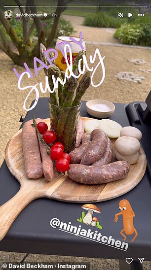 He cooked a selection of meats and vegetables on the new gadget