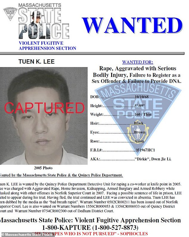 Lee was eventually tracked down after a Massachusetts State Police trooper restarted the investigation about two years ago