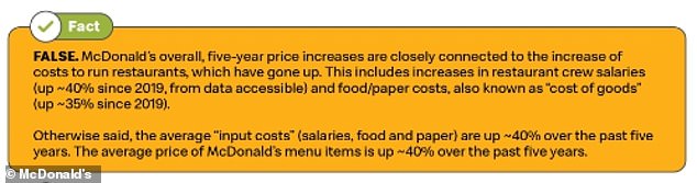 What McDonald's says about price rises