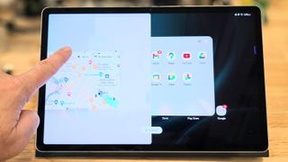 Samsung Galaxy Tab S9 FE Plus with the Maps app