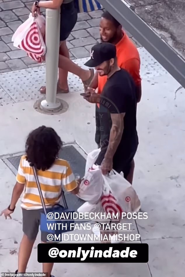 Inter Miami co-owner David Beckham also stopped to take photos with fans after a Target trip