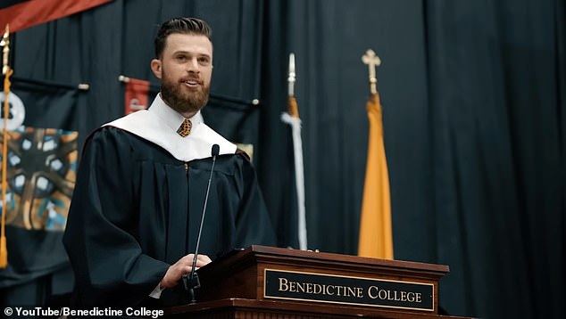 Harrison Butker gave a controversial speech at a university in Kansas last week