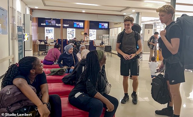 Both couples met several times during their journey from Jakarta to Lombok (pictured), before having to travel by boat to a small island off the coast at exactly the same time