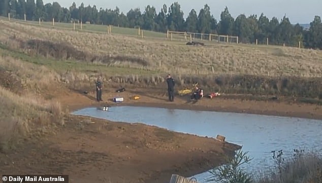 Police divers searched the dam in brutally cold conditions