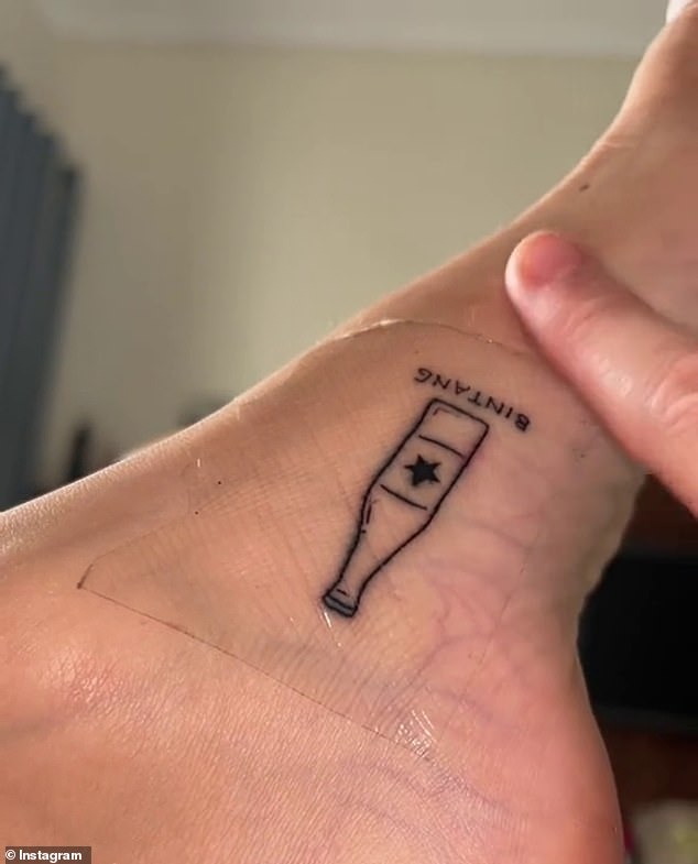 Cunningham woke up with a tattoo of an upside-down bottle of Bintang beer on her foot after she decided to go drinking with a man she had only just met at a bar