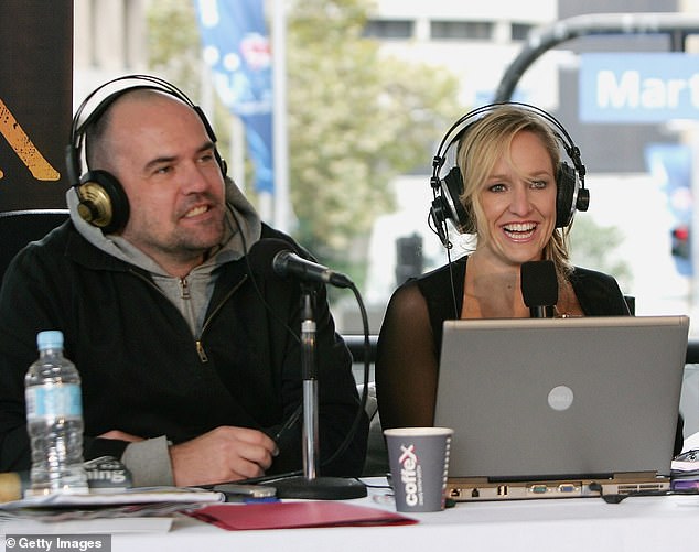 Rivals?  Fifi Box (right) and Marty Sheargold (left) also disliked working together as co-hosts of Triple M's The Shebang from 2003 to 2008, Mr Bouchet claimed.  Pictured on April 27, 2007