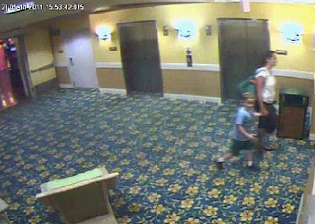 The last known images of Timmothy and his mother together were captured on CCTV when they visited the Kalahari Resort in Wisconsin Dells on May 12.