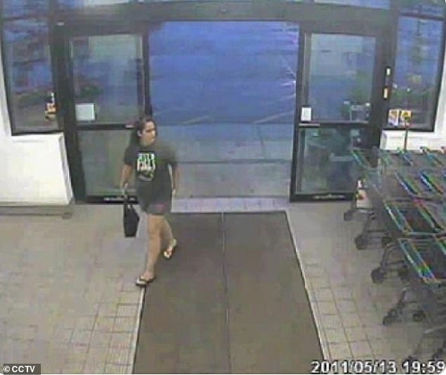 The next day, Amy was spotted alone by a surveillance camera at a supermarket 120 miles away near Rockford, after she bought a pen, paper and some envelopes.