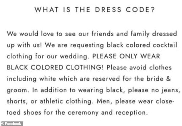 The bride and groom outlined the dress code in the invitation and Q&A section and also made it a requirement when guests complete the digital RSVP