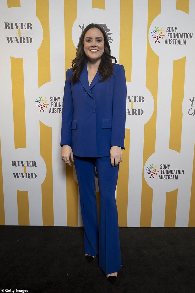 The Project's Georgia Tunney wore a dark blue power suit to the star-studded event