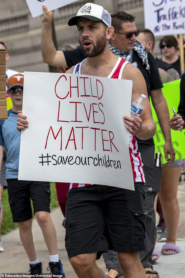 An anti-pedophile protest in St Paul, Minnesota