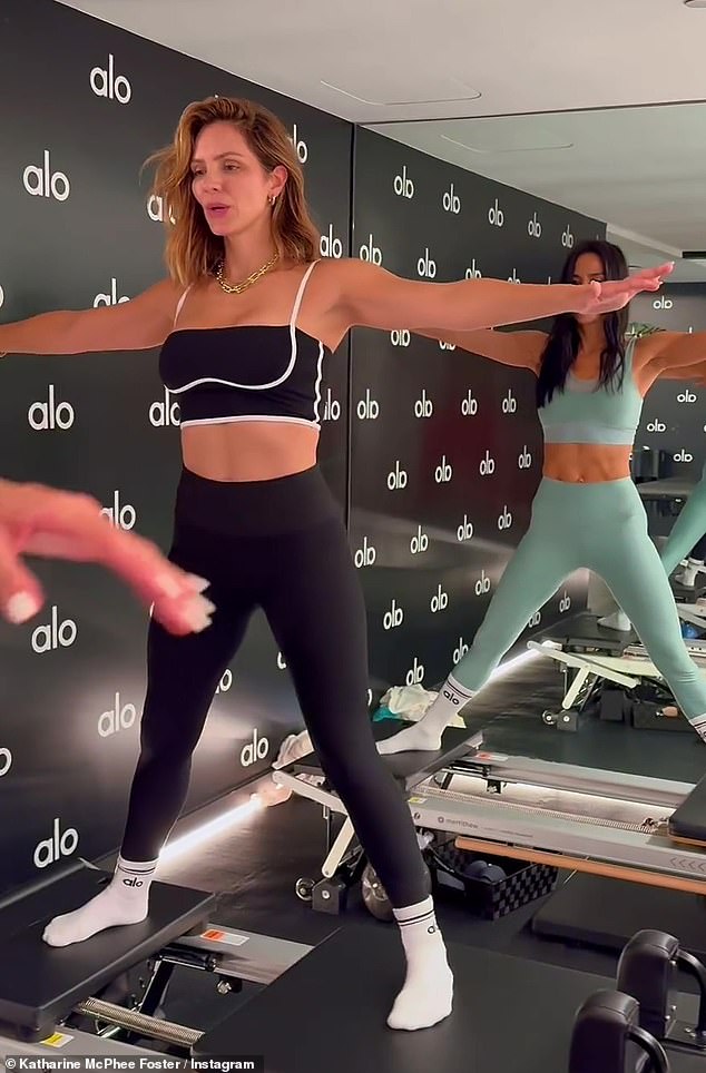 The 40-year-old singer used the app's Stories feature to upload a video of her grueling Pilates regimen