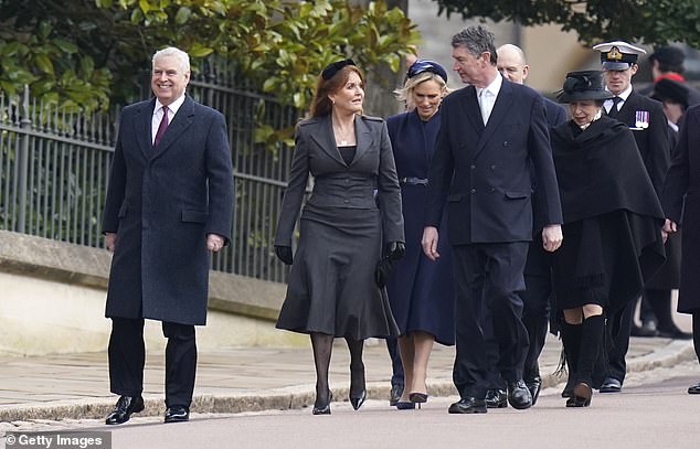 Prince Andrew's presence on the balcony with Charles would be an embarrassment.  Here he takes center stage during the funeral of the former king of Greece in March