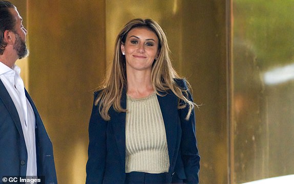 NEW YORK, NEW YORK - MAY 29: Donald Trump Jr.  and Alina Habba leaving Trump Tower on May 29, 2024 in New York City.  (Photo by James Devaney/GC Images)